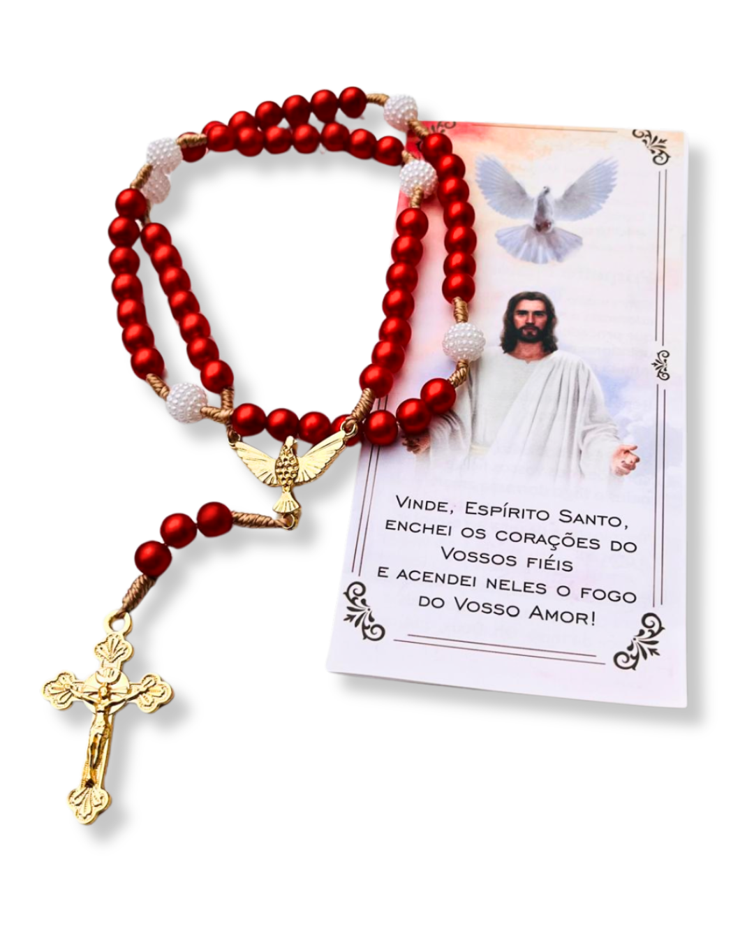 Novena Terço Espírito Santo Com Pérola Vermelha