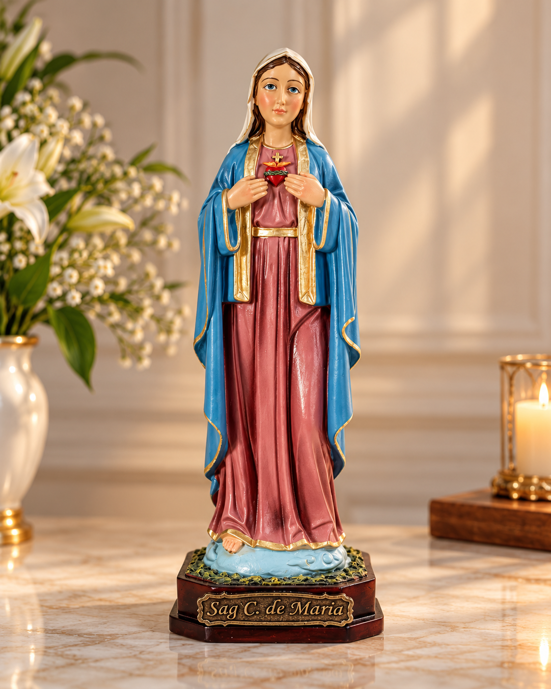 Imagem Sagrado Coração de Maria 20cm