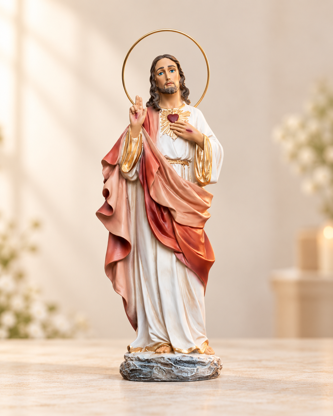 Imagem Sagrado Coração  c/ Auréola 25cm