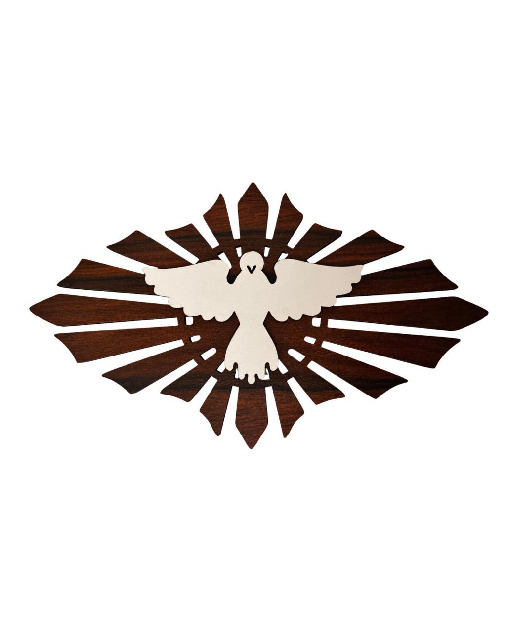 Adorno grande Espírito Santo de parede em MDF - Espiritualidade e elegância