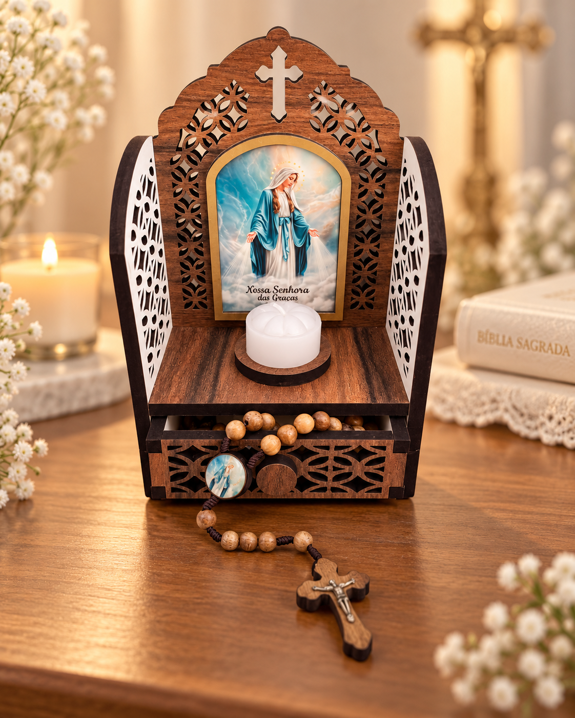Oratório / Porta Terço  Nossa Senhora das Graças