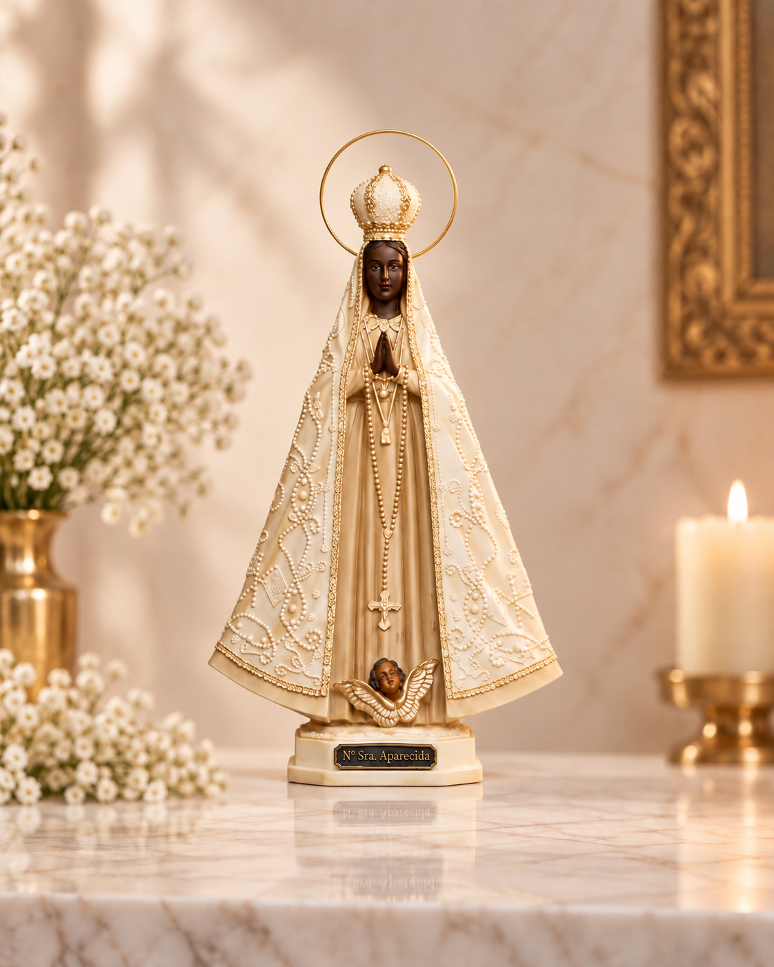 Imagem de Nossa Senhora Aparecida 20cm com Auréola