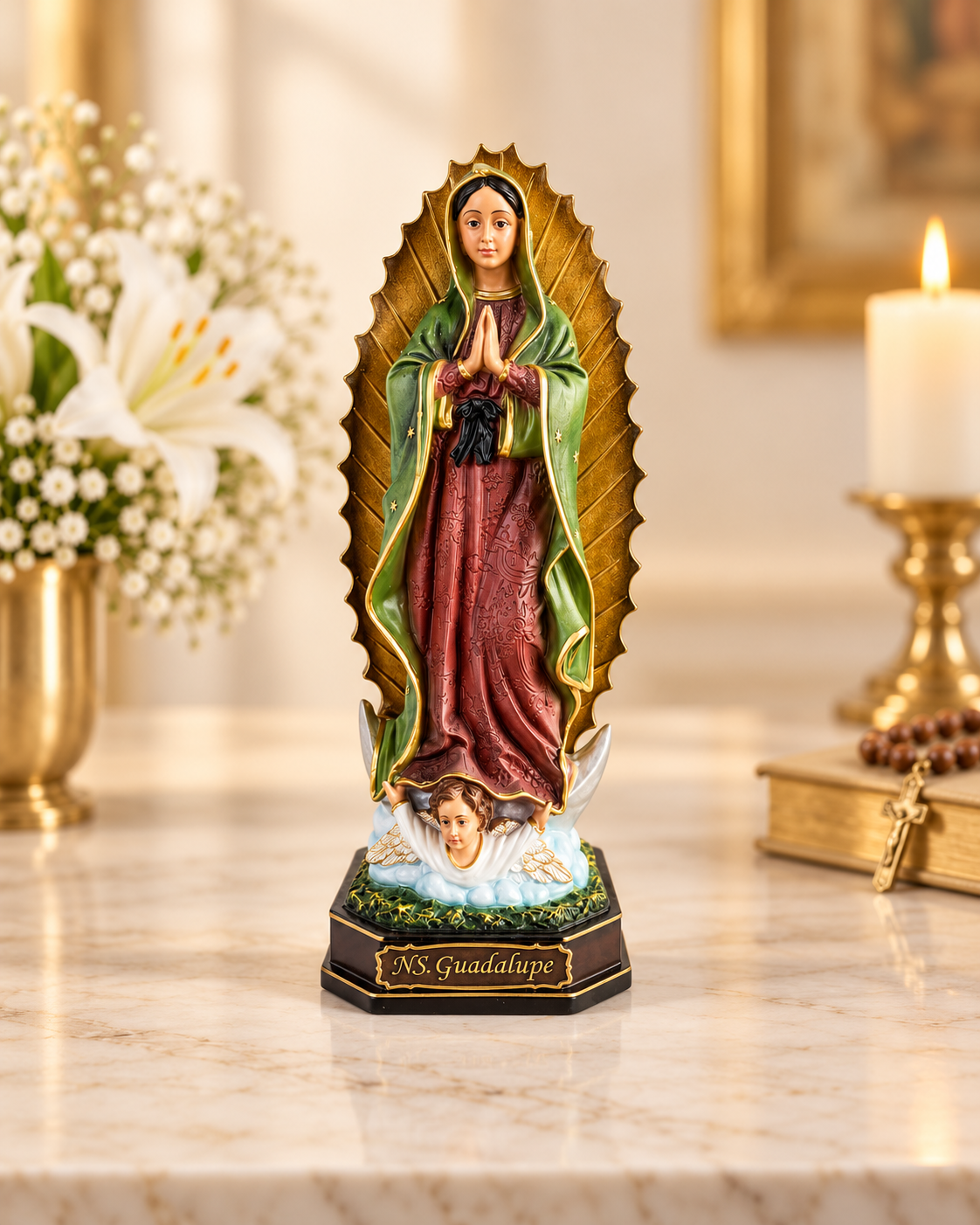 Imagem de Nossa Senhora de Guadalupe  Resina 20cm - Mãe das Américas