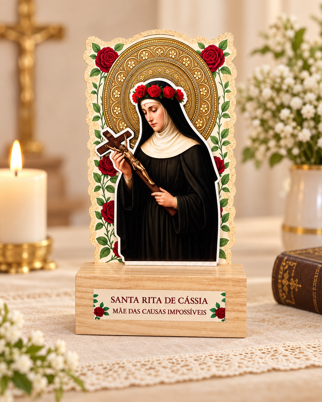 Enfeite de Mesa Santa Rita de Cássia