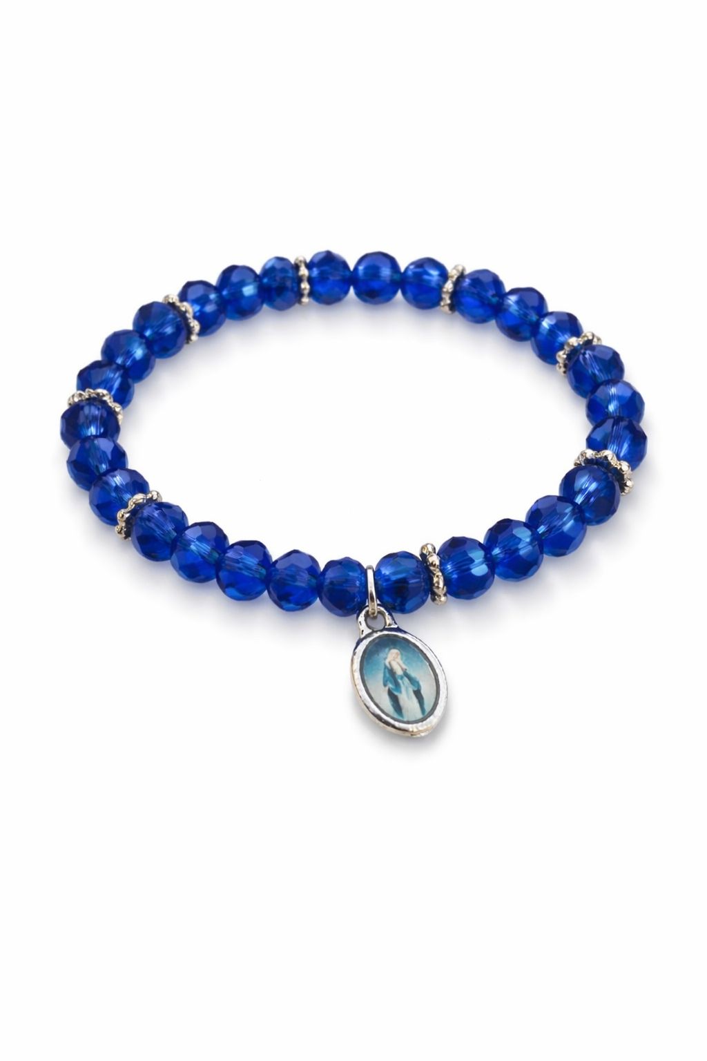 Pulseira Cristal Azul / Nossa Senhora das Graças