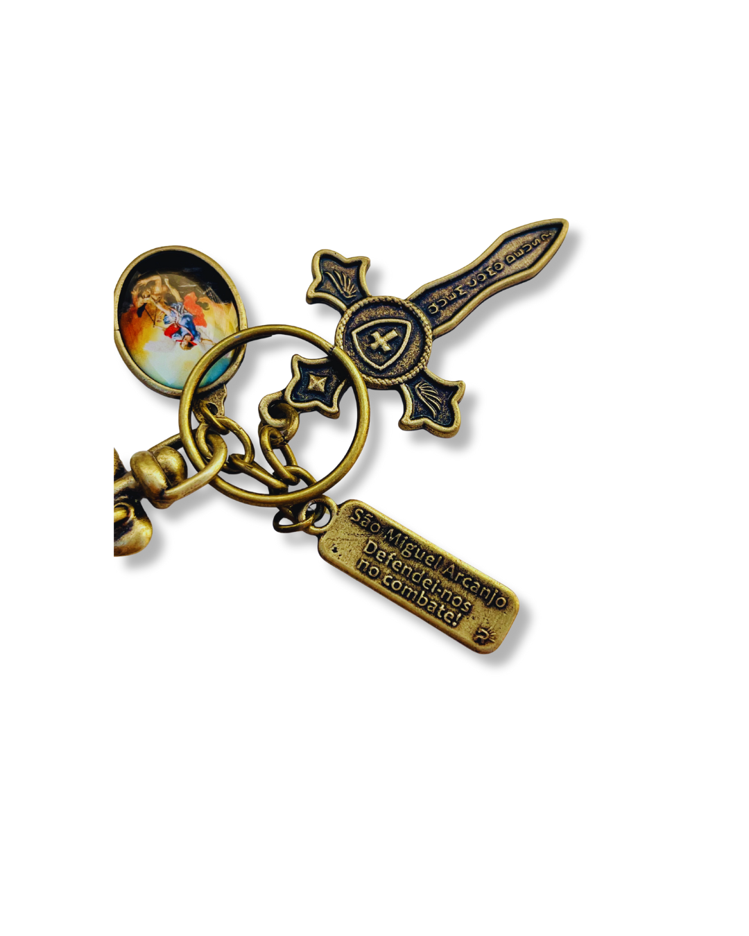 Chaveiro de Metal São Miguel c/ Espada