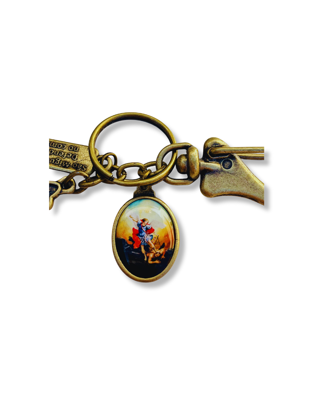 Chaveiro de Metal São Miguel c/ Espada