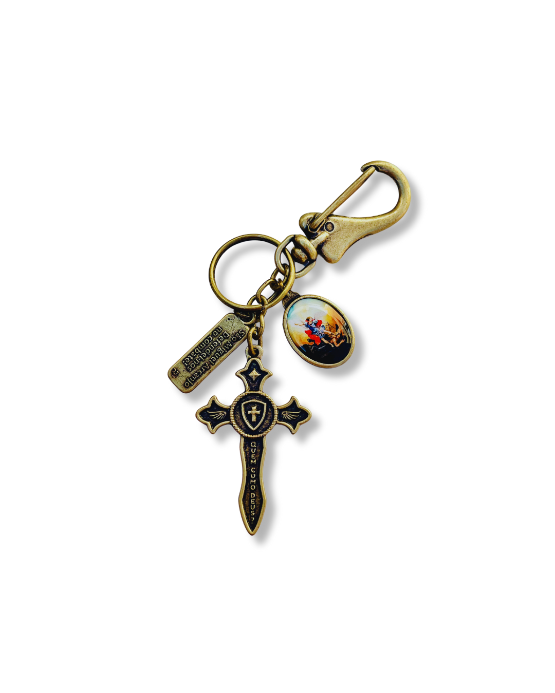 Chaveiro de Metal São Miguel c/ Espada