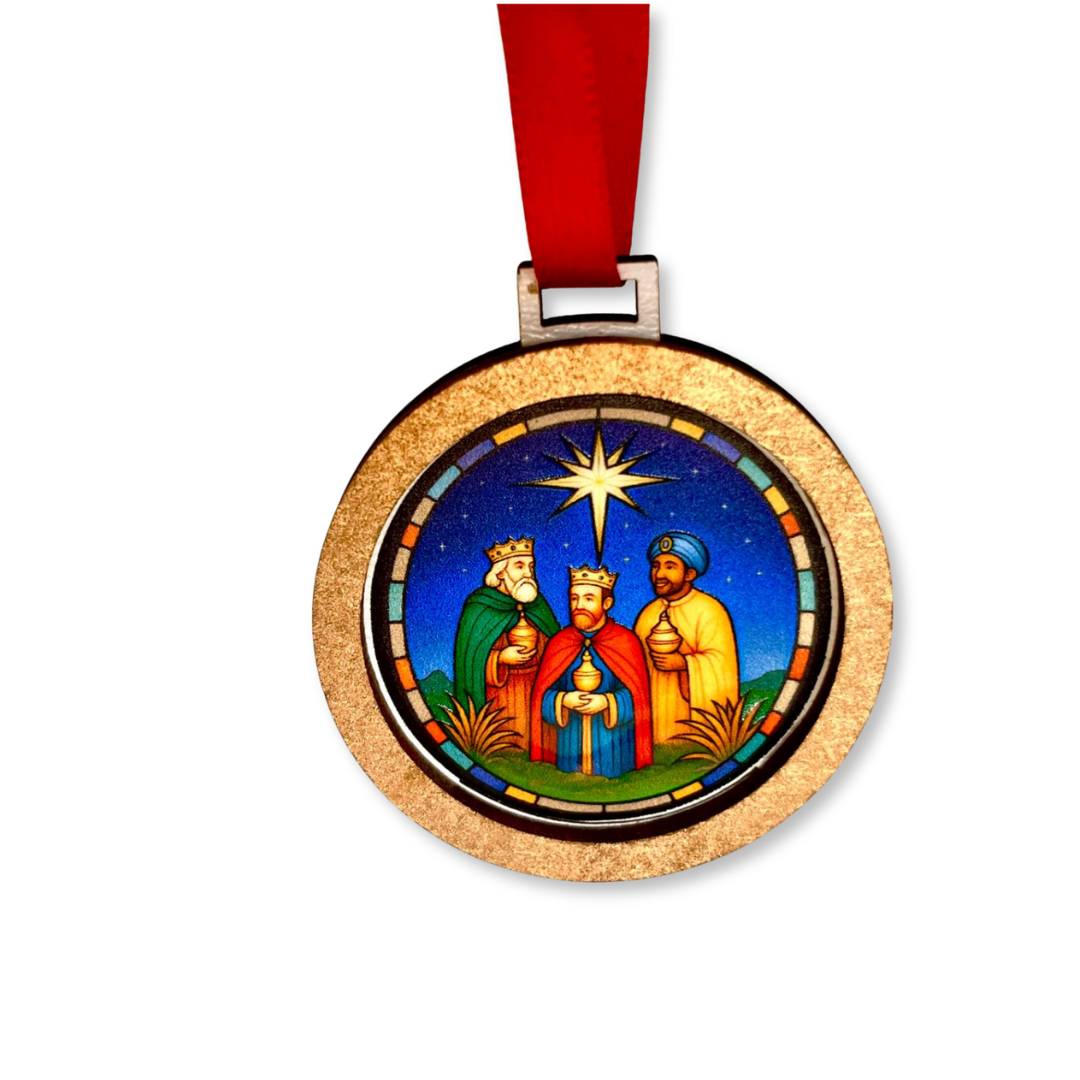 KIT - Enfeite de Árvore Redondo -  Fita Vermelha