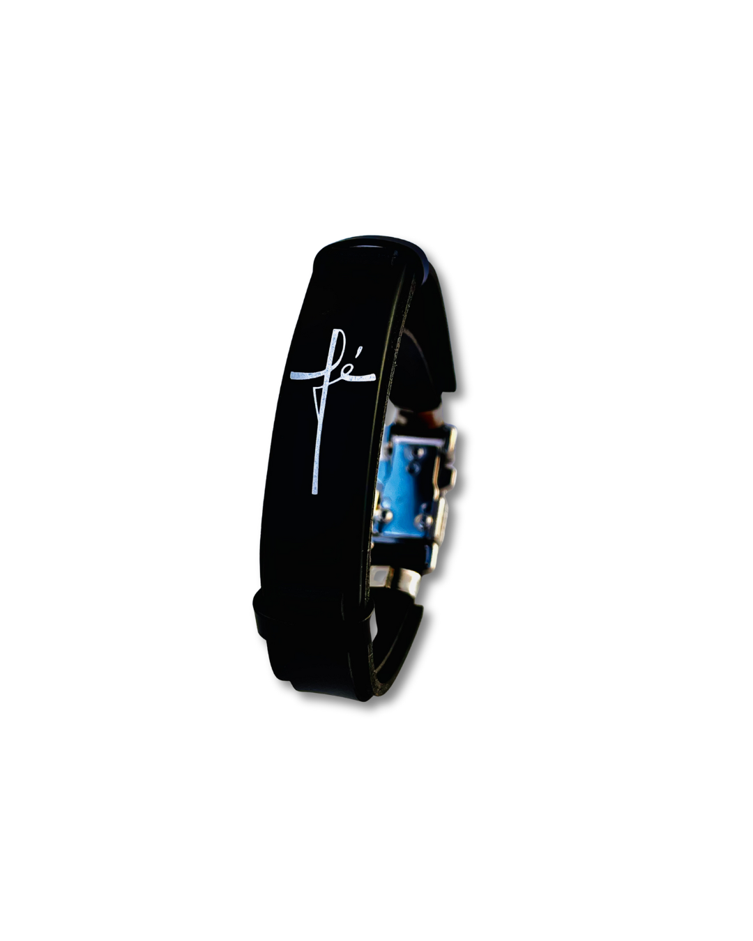 Pulseira de Couro Placa Fé